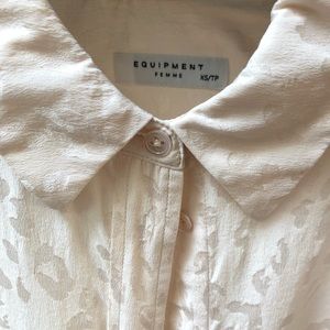 Equipment silk jacquard blouse xs light pink